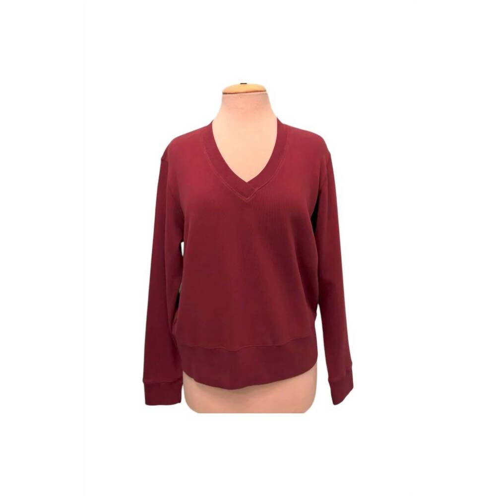 NEW MODODOC women's deep v-neck tee in zinfandel